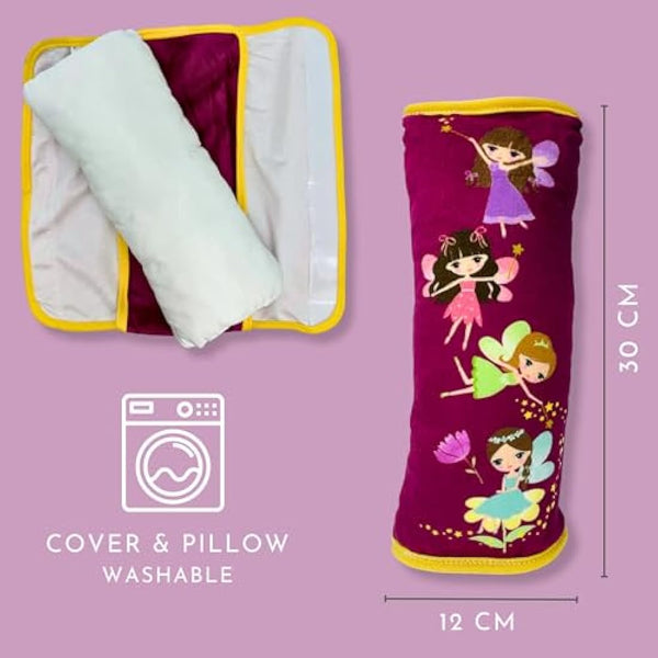 HECKBO fairy faires car seatbelt pillow for children - machine washable - girl boy kids children soft car seat belt cover sleeping pillows protection car travel pillow cushion vacation