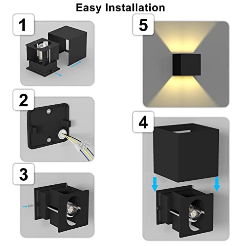 ChangM 7W Outdoor Wall Lights, Aluminum Up and Down Wall Lights IP65 Waterproof, Porch Light, Modern Wall Lamp Suitable for Living Room, Bedroom and