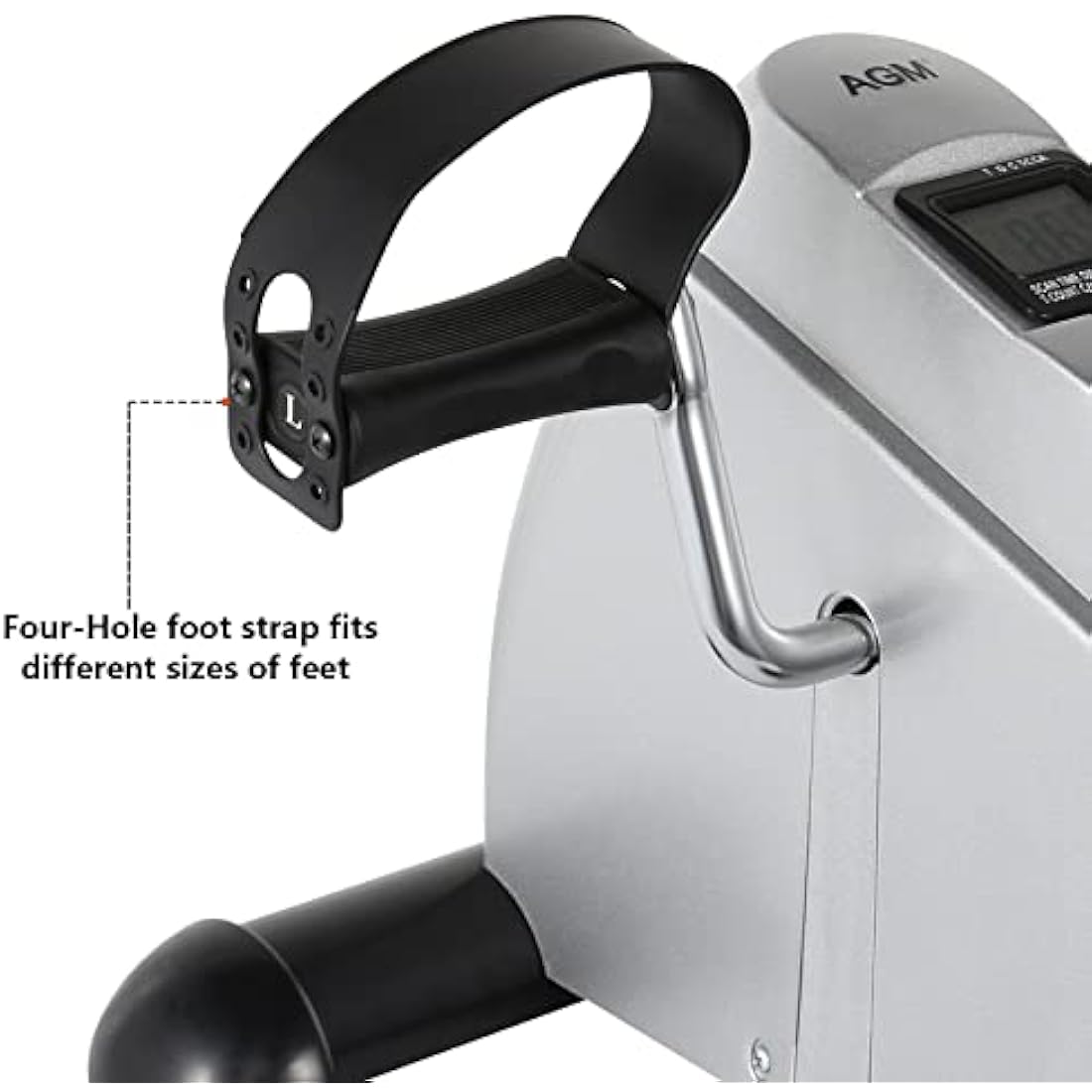 AGM Mini Exercise Bike Pedal Sit Down, Under Desk Bike with LCD Display for Legs and Arms, Non-Slip Mat Included