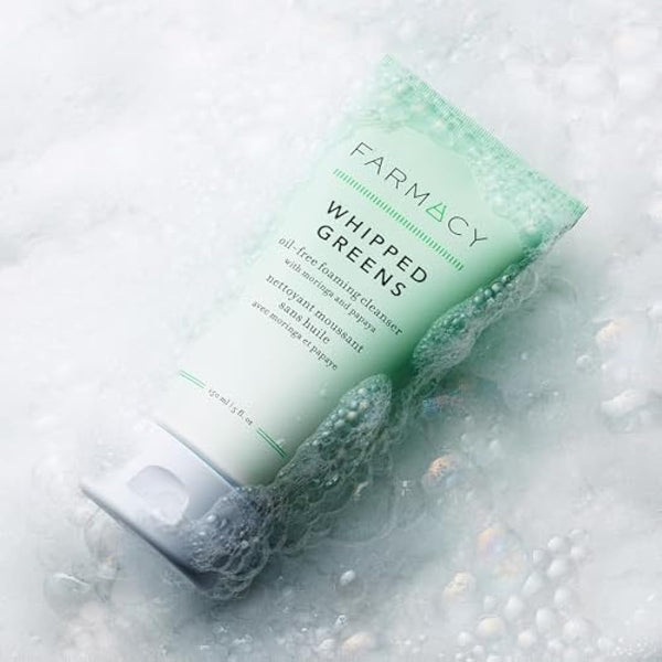 Farmacy Whipped Greens Face Wash - Oil Free Foaming Facial Cleanser for Combination and Oily Skin (150ml)