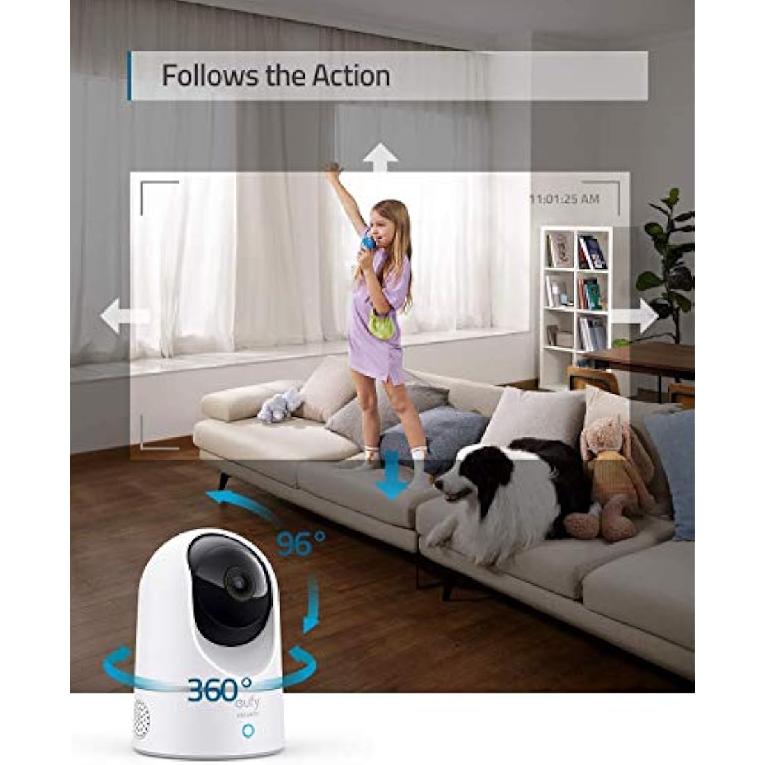 eufy Security Solo IndoorCam E220 (P24) 2K Pan&Tilt Home Security Camera Indoor Wi-Fi Plug-in Cam, Human & Pet AI, Voice Assistant Compatibility, Night Vision, Motion Tracking, Homebase not Compatible