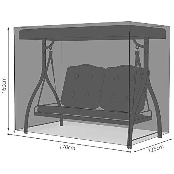 Beenle-Icey 2 Seater Garden Swing Cover Heavy Duty Waterproof Hammock Cover Windproof Swing Sunshield Covers 160 * 125 * 170cm