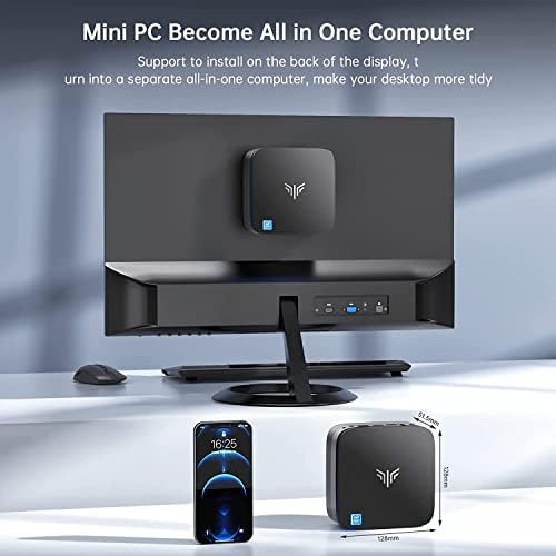NiPoGi Mini PC Windows 11 Pro, Ιntel Alder Lake Ν95 (Βeats N5095/N5105, Up to 3.4GHz), Mini Computer 8GB RAM 256GB M.2 SSD, Mini Desktop Pc support 2.5" SSD, Dual WiFi/BT, 4K Double Display