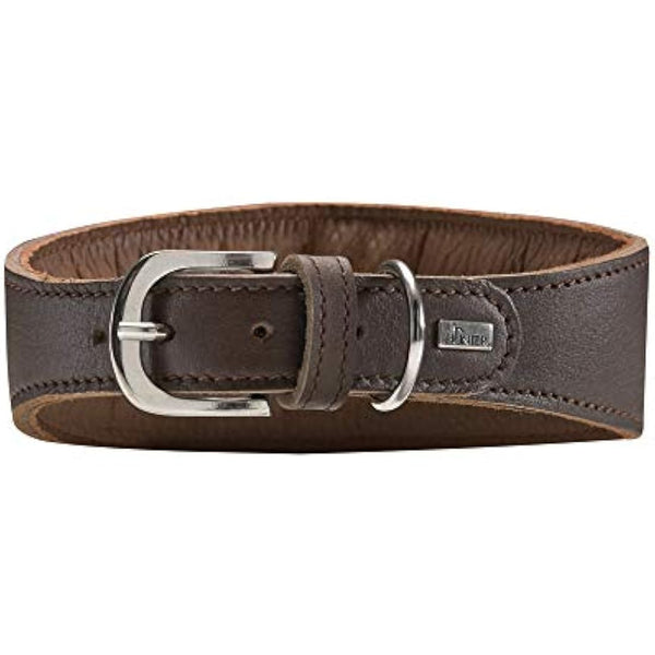 HUNTER Super Soft Greyhound Collar Leather Padded 37 (XS-S) Dark Brown