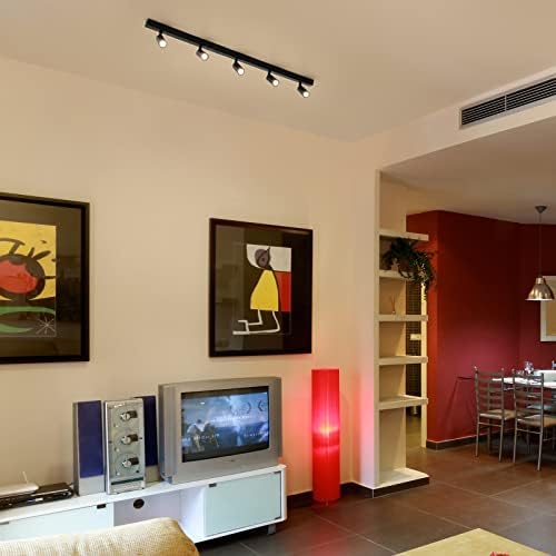 Eofiti Black Ceiling Light 5 Way Spot Light 3000K Warm White Include 5X 3W G9 LED Bulbs 360LM Rotatable Ceiling Lighting Adjustable Ceiling Spotlight Fitting for Kitchen Living Room Bedroom Hallway