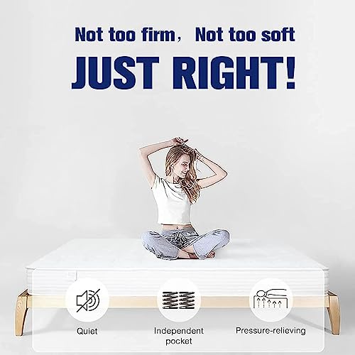 Good Nite Single Mattress Pocket Spring with Memory Foam Medium Firm Mattress Breathable Fabric Fire Resistant 8in Deep Single 90x190x20cm
