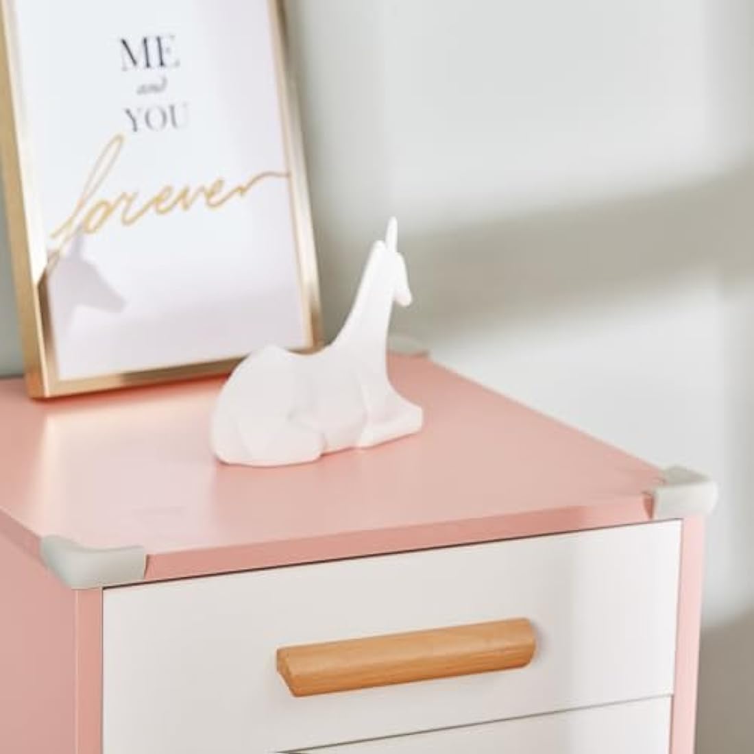 100% Silicone Corner Protector, Baby Proofing Corners Edge Guards, Pre-Tape Adhesive Soft for Kids Safety, Child Table Cabinets Furniture Bumper (Gray, 4 Pieces)