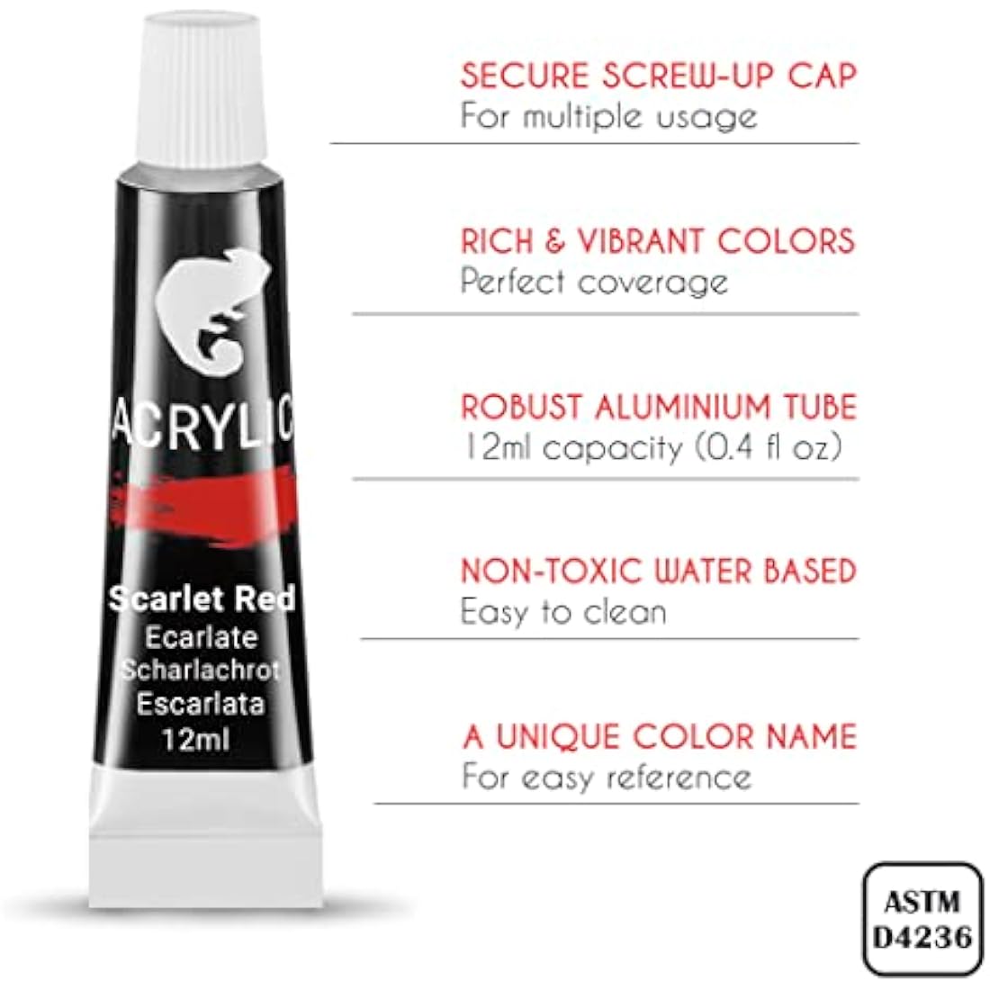 Acrylic Paint Set for Artists - with Box, Wood Easel, 24 Tubes of Acrylic Paints, 6 Paintbrushes, Blank Canvas, Spatula, and Mixing Palette - Portable Travel Kit