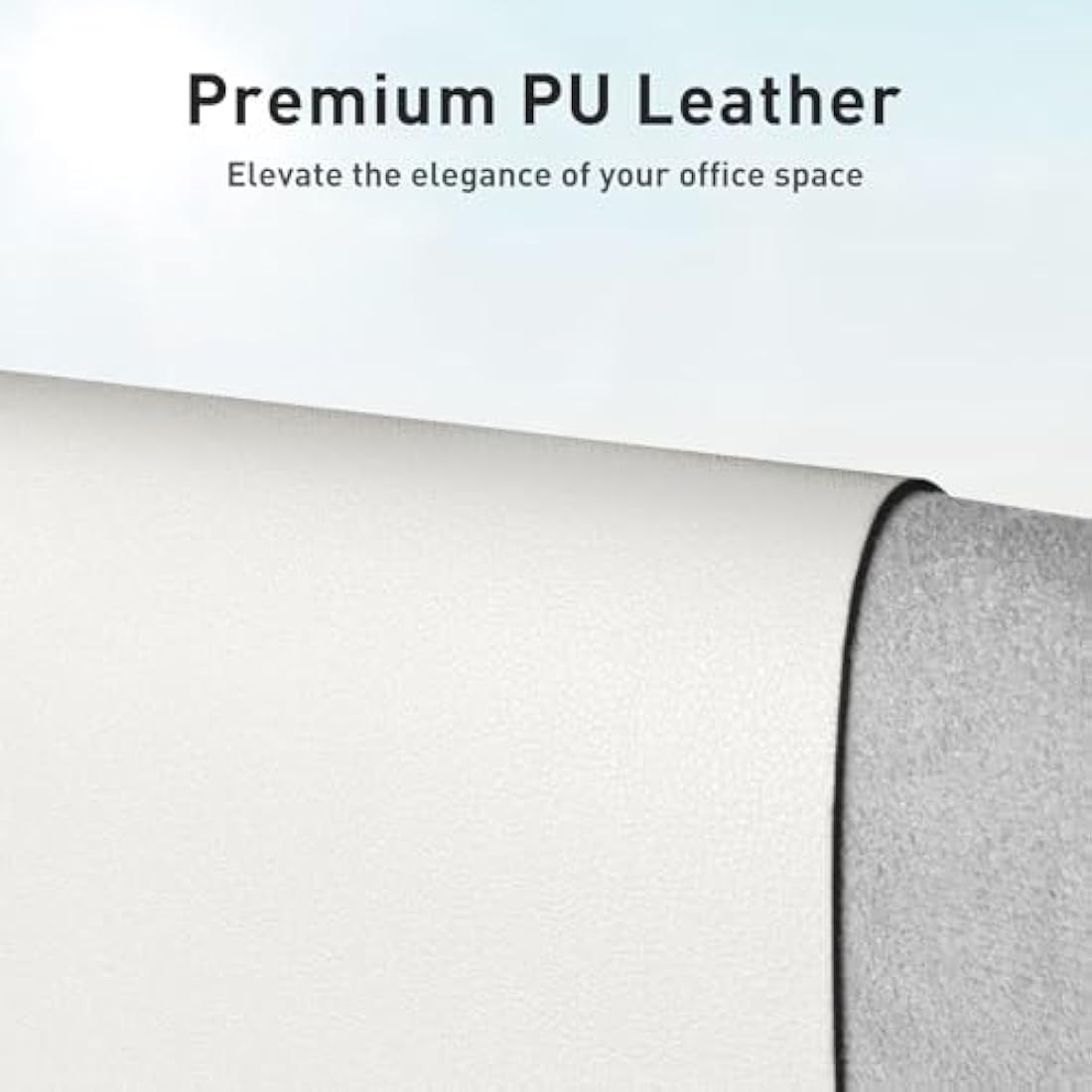 Leather Desk Protector, Office Mat, Non-Slip PU Leather Blotter, Waterproof Writing Pad for Office and Home (80cm x 40cm, Off-White)