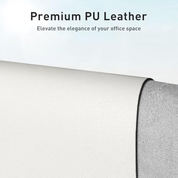Leather Desk Protector, Office Mat, Non-Slip PU Leather Blotter, Waterproof Writing Pad for Office and Home (80cm x 40cm, Off-White)
