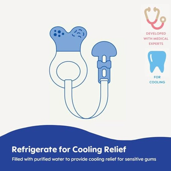 MAM Mini Teething Cooler and Clip, Blue, 2 Plus Months