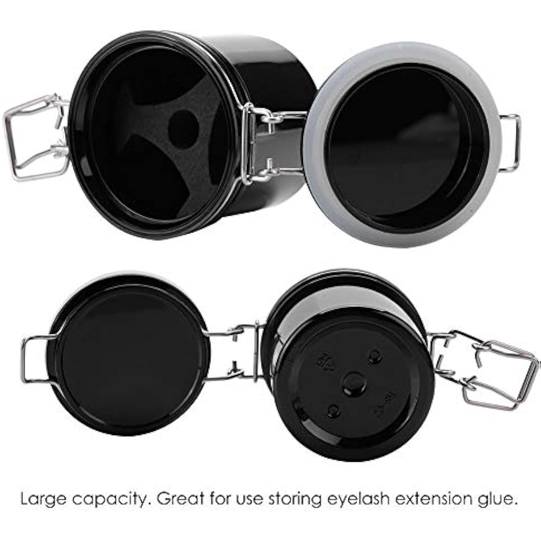 Eyelash Glue Storage Tank Air Tight Lock Container for lash glue, Reusable Activated Sealed Storage Jar Container Cylinder for Prevent Dryness Ideal for False Eyelash Extension, Makeup, Handcraf
