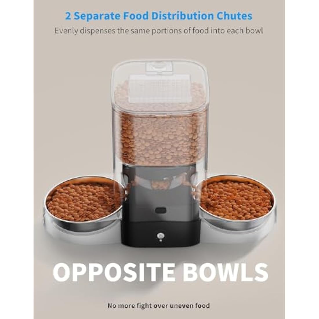 HoneyGuaridan Dual Automatic Cat Feeder APP Control, 2.4G WiFi Smart Pet Feeder for Remote Feeding, 5L Timed Cat Food Dispenser with Freshness & Clog-Free Function, Food Sensor for 2 Cats & Dogs