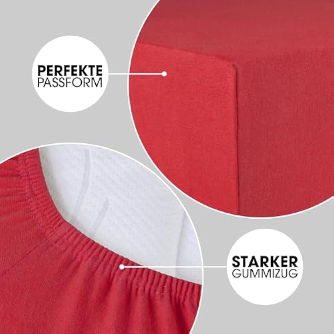 CelinaTex Lucina Fitted Sheet Cotton 180x200-200x200 cm ruby red