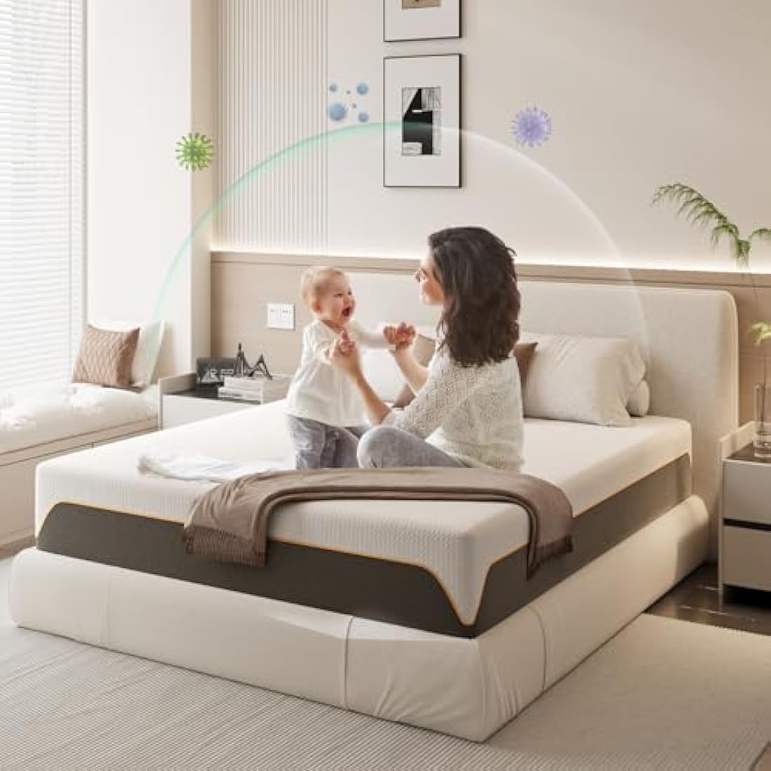 Doubleslee Memory Foam Mattress, 4FT6 Double Mattress, Medium Firm Feel, Soft Skin-friendly Durable, Sleep Cooler and Back Pain Relief, in a Box(135x190x20cm)