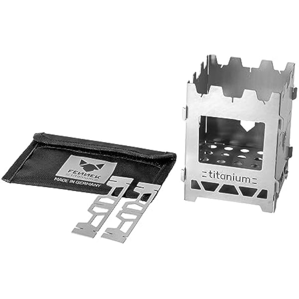 FENNEK Hobo Solo Titan | Firebox | Outdoor Stove | Plug-In Hobo Cooker with Bag | Very Compact | 100% Titanium | Made in Germany