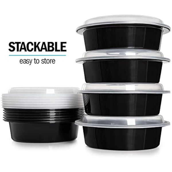 Igluu Meal Prep Containers Reusable 30 Pack Round 828ml (28oz) BPA-Free Food Prep Containers with Airtight Lids – Durable Plastic, Stackable, Microwave, Freezer & Dishwasher Safe
