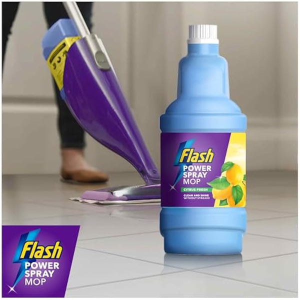 Flash Power Spray Mop Floor Cleaner Multi-Surface Cleaning Liquid Citrus Fresh 5L (1.25Lx4)