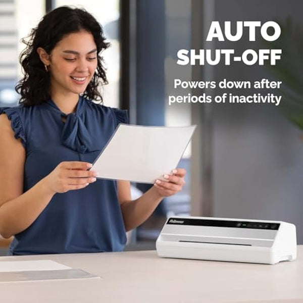 Fellowes Saturn A4 Small Office Laminator – InstaHeat, 60-Second Warm-Up, Jam Release, Auto Shut-Off – For 80/100/125 Micron Pouches – Includes 10 Sheets – Home & Office Use