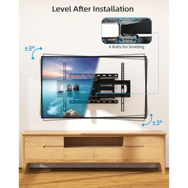 HOME VISION Heavy Duty Full Motion TV Wall Mount Bracket for 32-85 Inch Flat/Curved Screens, Swivel & Tilt, 60kg/132lbs Capacity, Max VESA 600x400mm, Fits Most 40 43 50 55 65 70 75+ Inch TVs, HV6601