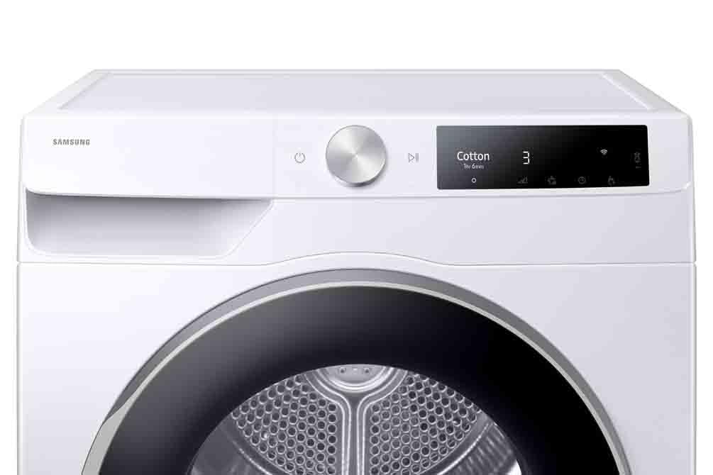 Samsung Series 6 DV90T6240LH/S1 with OptimalDry™, Freestanding Heat Pump Tumble Dryer, 9 kg, White, A+++ Rated