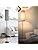 JHuiLap LED Floor Lamp Simple Design, Modern Floor Lamp with Shade, Tall Lamps for Living Room Bedroom Office Dining Room Kitchen, Black Pole Lamp with Foot Switch (Gray Shade)