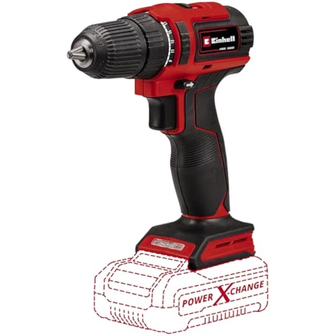 Einhell TE-CD 18/40 Li BL - Solo Power X-Change cordless drill, battery-powered (Li-ion, 18 V, 40 Nm, brushless motor, speed electronics, delivered without batteries & without charger), black, red