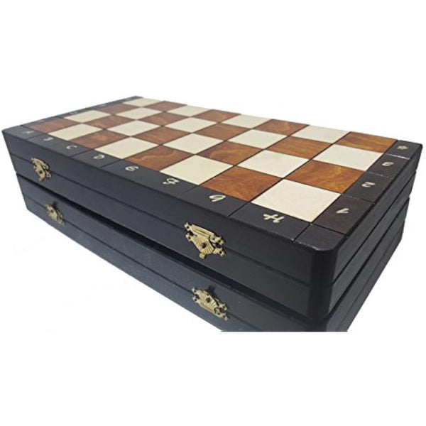 Master of Chess Magnetic Wooden Chess Set with Pieces 35 cm / 14 in - Handcrafted Small Portable Chess Board Game for Adults and Kids