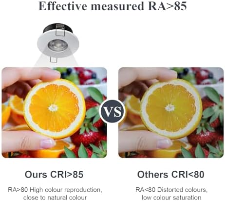 Sweier 6 Pack GU10 Dimmable LED Downlights IP65 Waterproof-5W 450LM Cool White 6000K Recessed Ceiling Spotlights,70mm Cutout,Die-Cast Aluminium,SCR Dimmer Compatible for Bathroom Kitchen Living Room