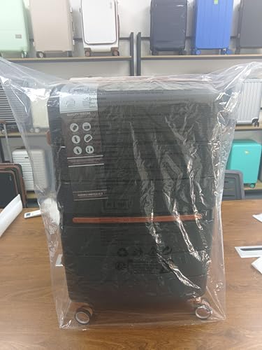 British Traveller 24" Medium Suitcase Lightweight Polypropylene Hard Shell Luggage Hold Check in Suitcase with 4 Wheels and Built-in TSA Lock(Navy, 66cm 60L)