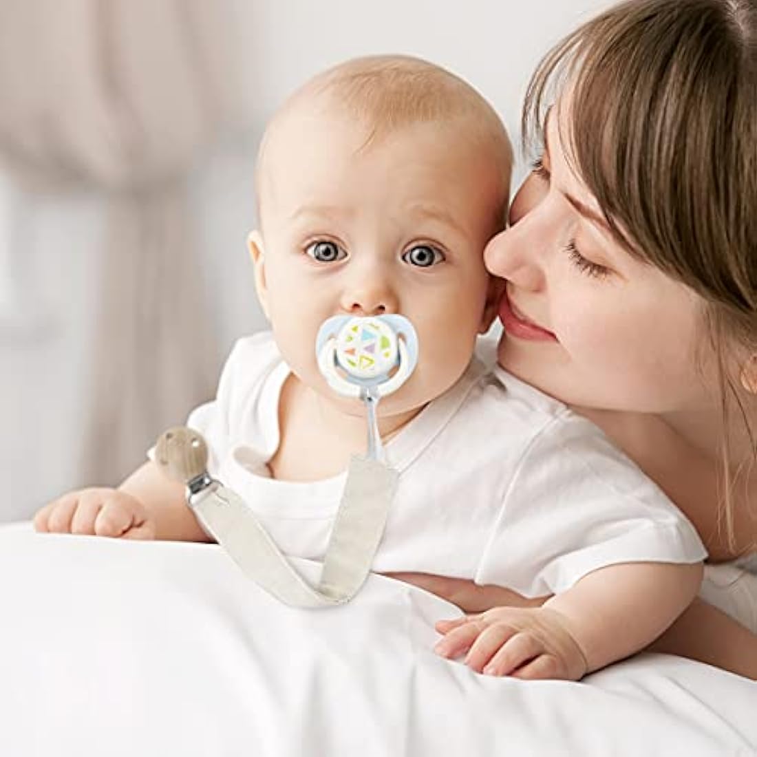 RUBY 3-Piece Dummy Chain Fabric Set, Cotton Dummy Chain for Girls and boy, Dummy Chains with Beech Wood Clip