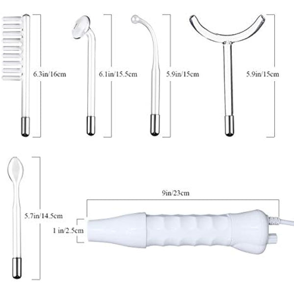 High Frequency Facial Wand Machine, ‎FAZJEUNE 5 in 1 Portable Handheld Face Massager Skin Care Device Tightening Machine Set Acne Spot Treatment Reducing Puffy Eyes Wrinkles Dark Circles Freckle