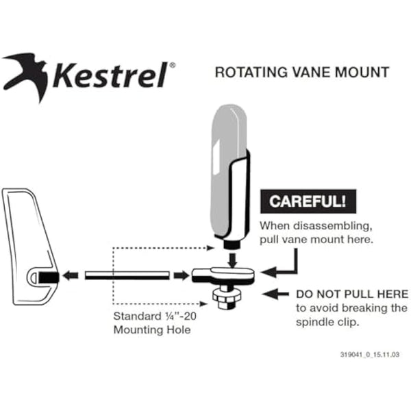Kestrel Portable Rotating Vane Mount and Carry Case, Kestrel 5 Series