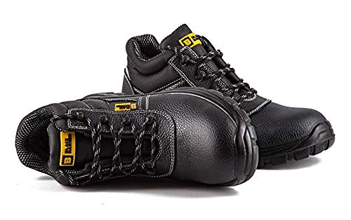 Black Hammer Comfortable Waterproof Steel Toe Caps Safety Boots Lightweight, Durable, Non-Slip Work Shoes for Work & Outdoor Activities 1007