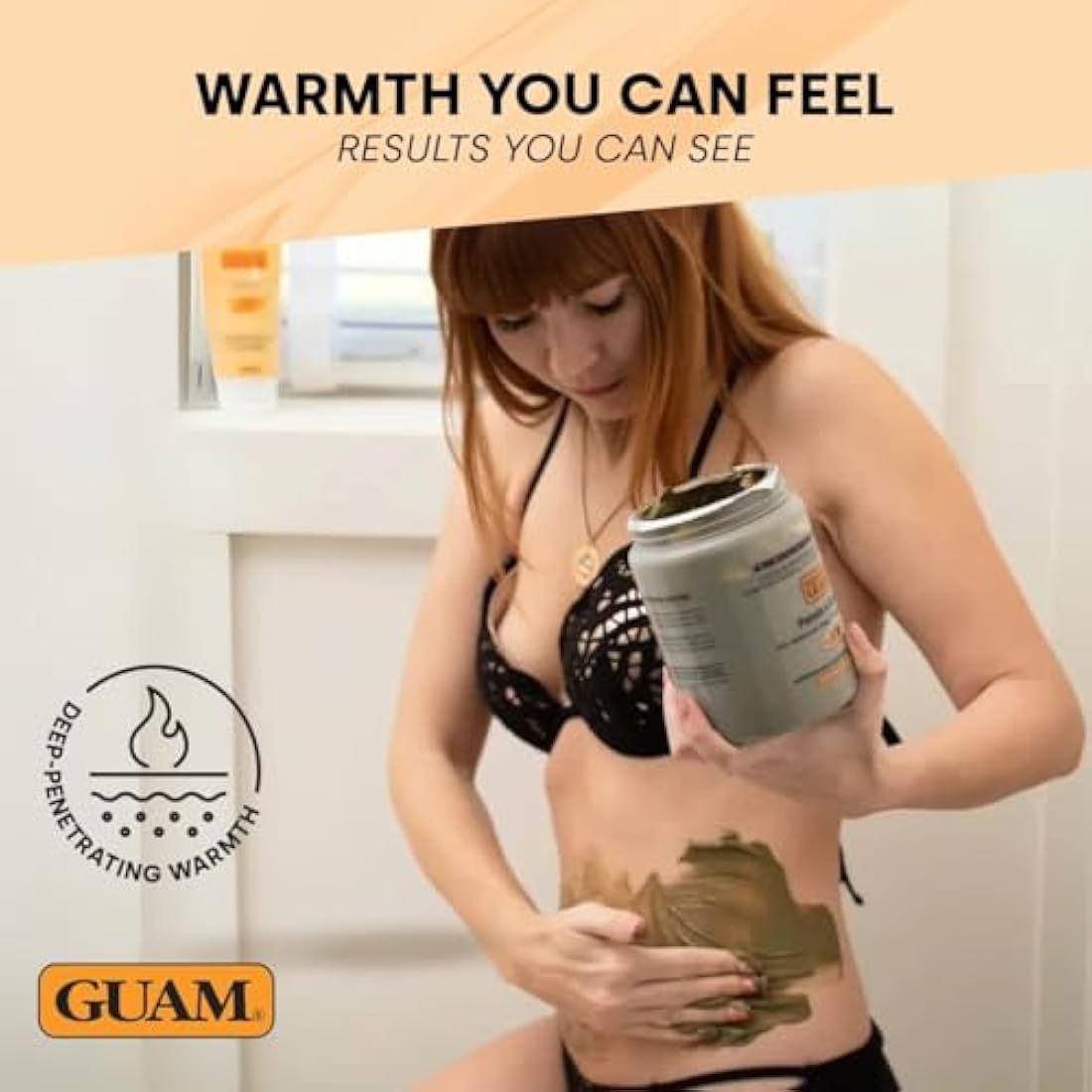 GUAM FIR Anti Cellulite Seaweed Hot Body Mud - 1kg Cellulite Remover for Flat Tummy & Waist - Belly Tightening Skin Firming Cream - INFRARED Body Warp Treatment - Boost Circulation, Improve Elasticity