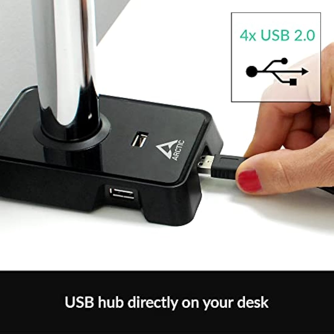 ARCTIC Z2 (Gen 3) - Double Monitor Arm, Monitor stand for up to 34"/35" Ultrawide, up to 15 kg (33 lbs) per Arm, USB Hub, Easy Monitor Adjustment, Flexible - Matt black