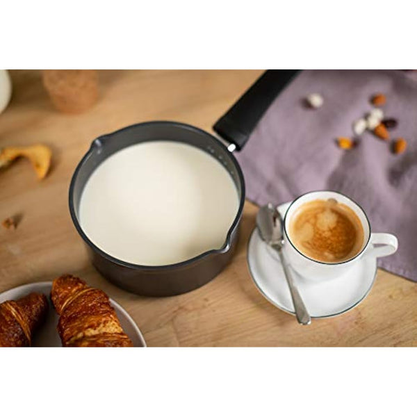 KUHN RIKON 31273 Easy Aluminium Induction Milk Pan, 16 cm / 1.4 litres, Black 16cm, 1.4 liters