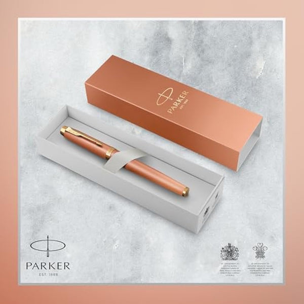 Parker IM Writing Rituals Fountain Pen | Uplifting Orange Finish with Gradient & Gold Trims | Fine Nib | Blue Ink | Gift Box