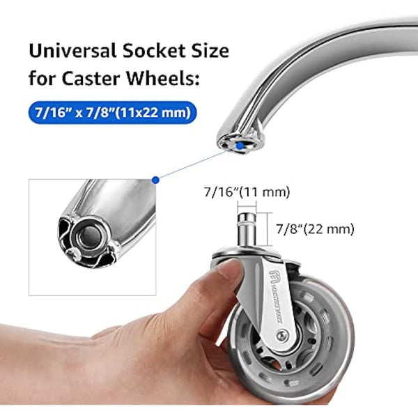 MASTERY MART Office Chair Base Replacement, 28 Inch Heavy Duty 2500Lbs Metal Leg, Reinforced for Swivel Gaming Chair, Universal Caster and Gas Cylinder Size, Polished Steel