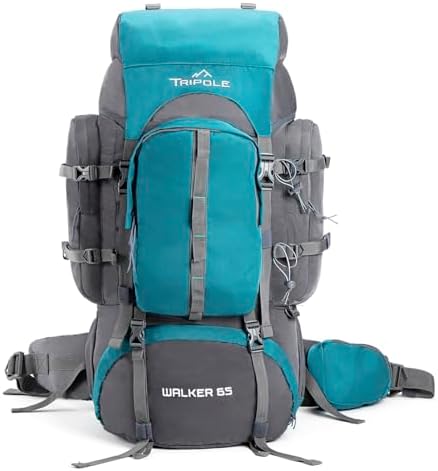 Tripole Walker 65 Litres Backpack | Internal Frame With Metal Rod | Rain Cover | Bottom Opening | Laptop Section, black, Backpack Backpacks