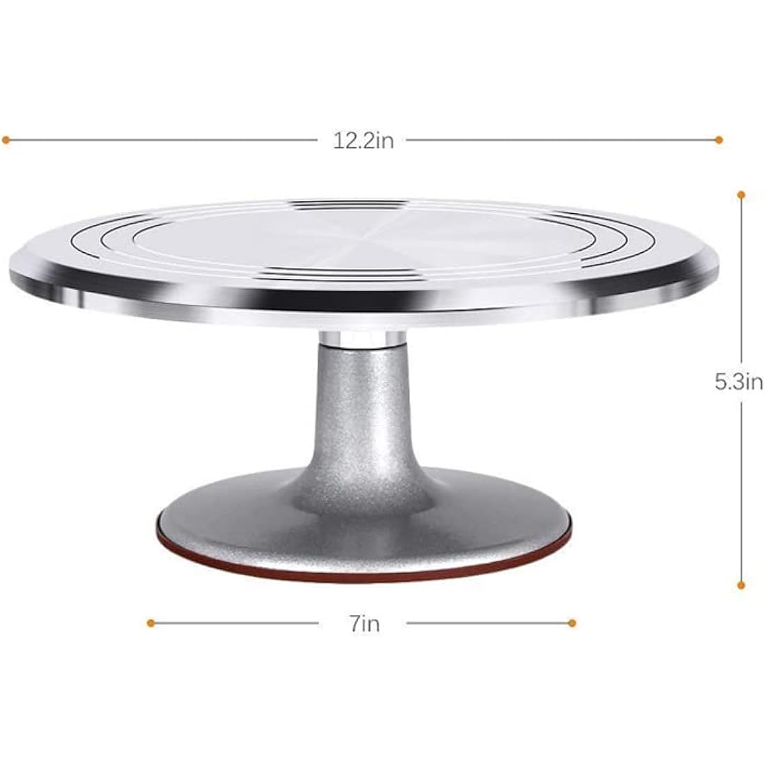 12 Inch Rotating Cake Turntable, Aluminium Alloy Revolving Cake Stand for Cake, Cupcake Decorating Supplies