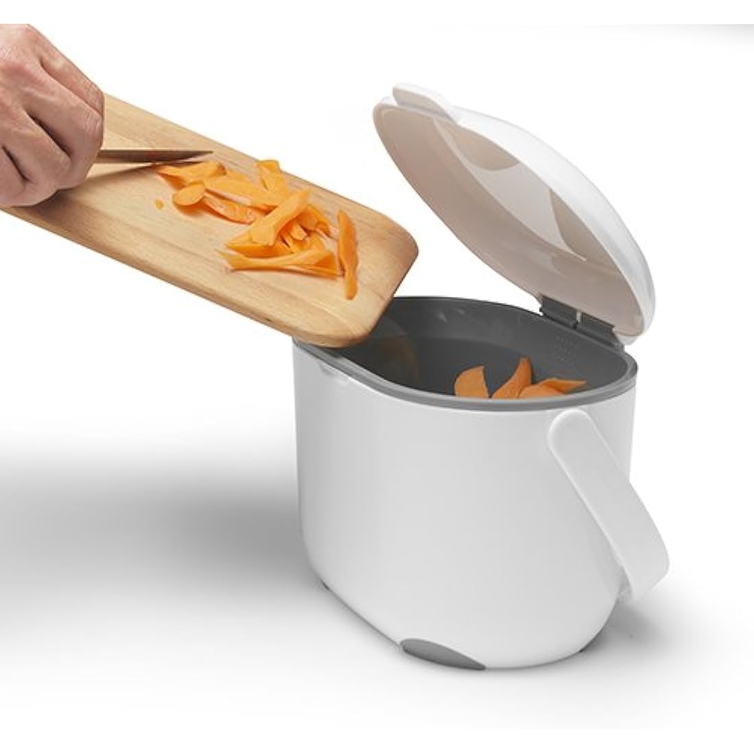 Addis 2.5L Compost Caddy - White & Metallic