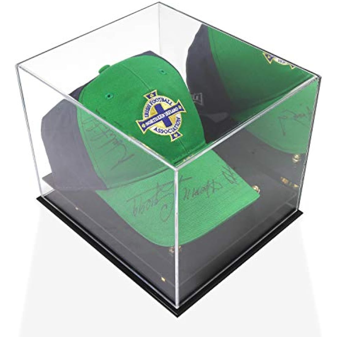Katai Acrylic Hat Display Case - Clear Hat Storage Box with UV Resistant Protector for Baseball, Football, Softball Caps and Memorabilia - Full-Size Glass for Collectibles - Includes Microfibre Cloth
