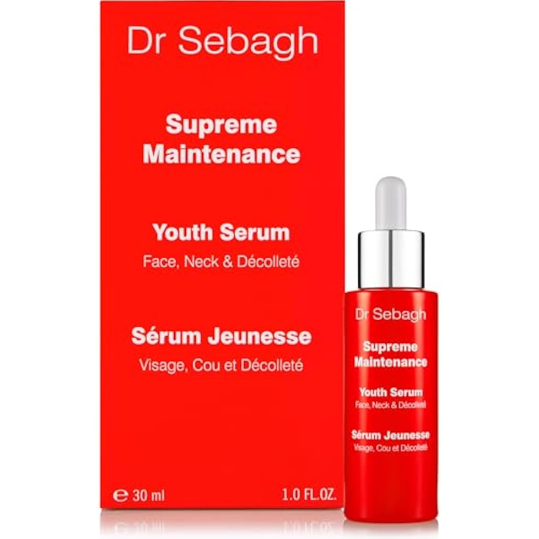 Dr Sebagh Supreme Maintenance Youth Serum - (30 ml) | Award Winning Anti Aging Serum with Resveratrol | Hydrating & Enhanced with Collagen & Antioxidants | Rejuvenates Dark Spots on Face & Neck