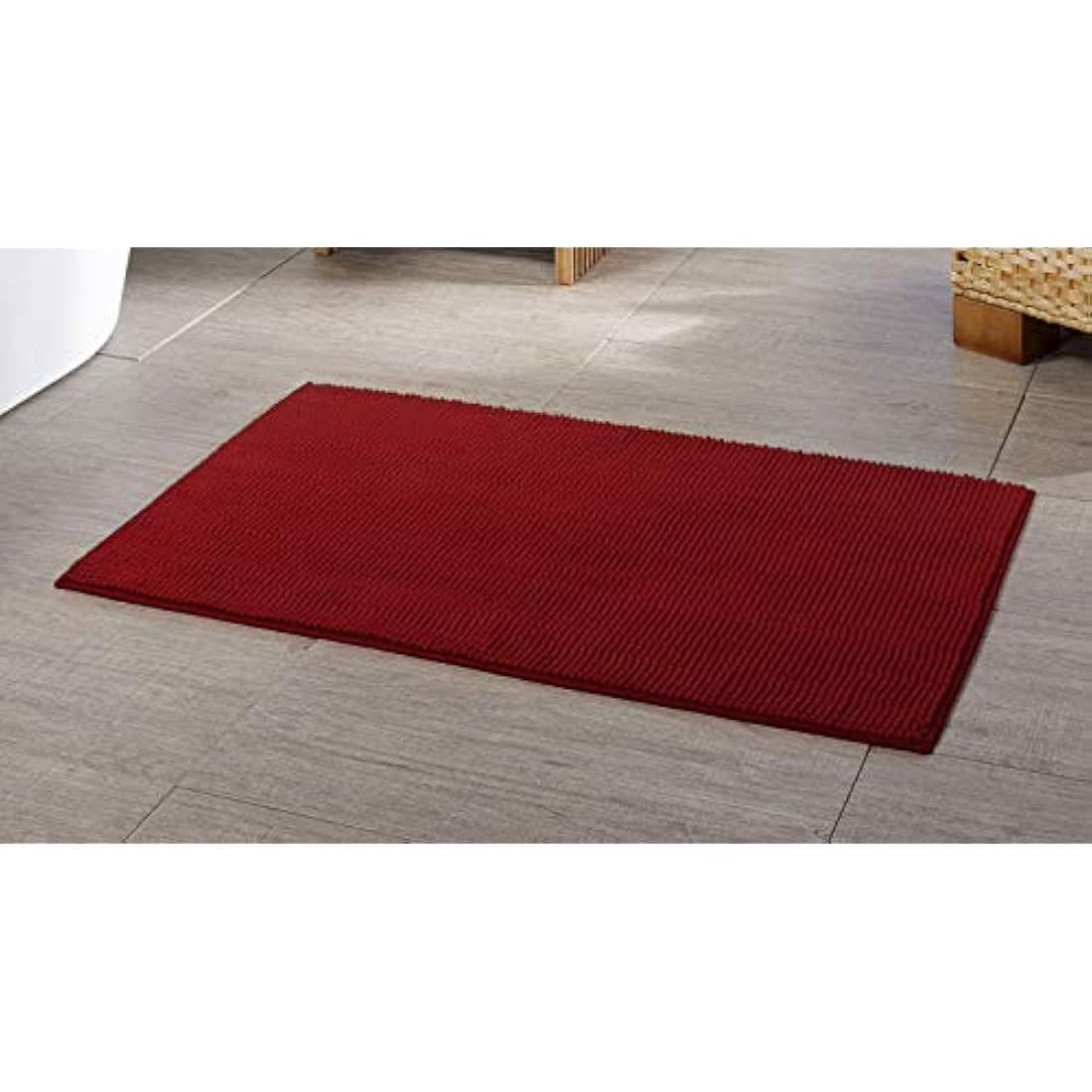 Gözze - Anti-Slip Bath Mat, Super Soft, 100% Microfibre, 70 x 120 cm - Bordeaux