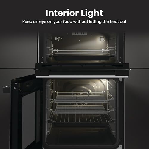 Hisense HDE3211BBUK 60cm Electric Cooker with Ceramic Hob-Black , A Rated Double Oven
