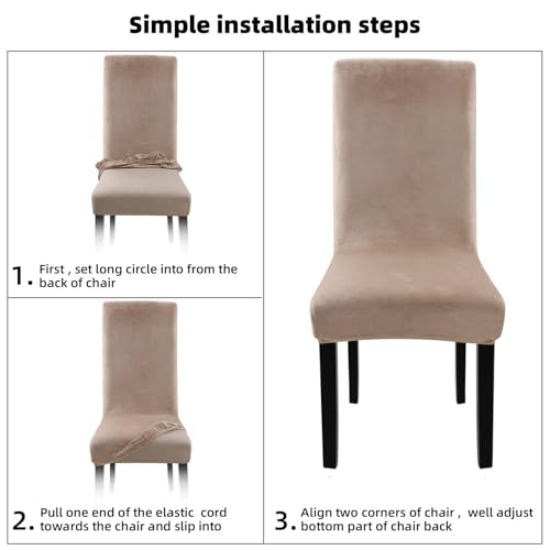 Fuloon Velvet Cahir Cover Elastic Chair Covers Protector Seat Slipcover Outdoor Wingback Chair Covers Dining Chair Covers Set of 6
