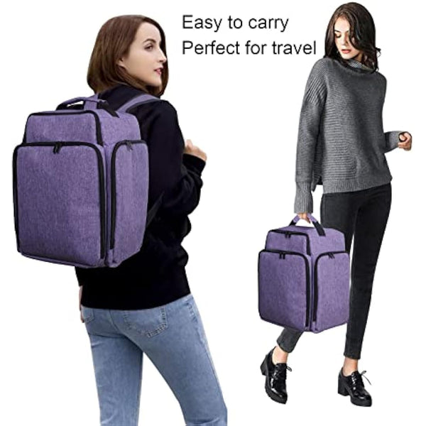 Famard Nail Polish Organiser Backpack - Holds 108 Bottles(15ml - 0.5 fl.oz) and 1 Nail Lamp, with 3 Removable Storage Case for Nail Varnish Tech