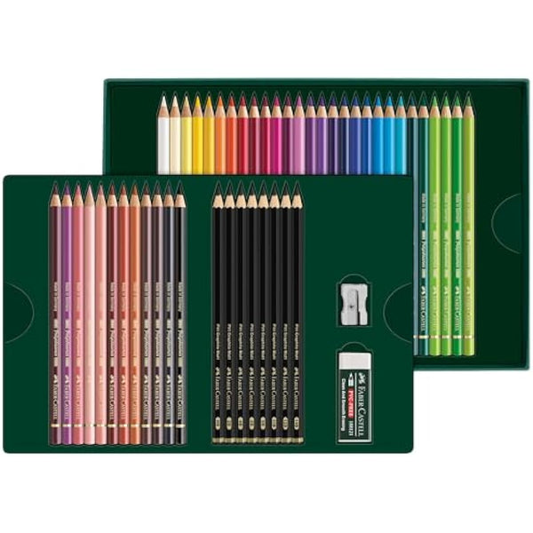 Faber-Castell Art & Graphic Polychromos Colour Pencil, Gift Set, Mixed Media Multicoloured, Polychromos Gift Set, For Art, Craft, Drawing, Sketching, Home, School, University, Colouring