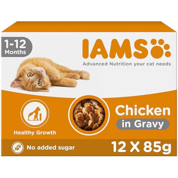 IAMS Kitten Wet Cat Food Chicken in Gravy 12 x 85g